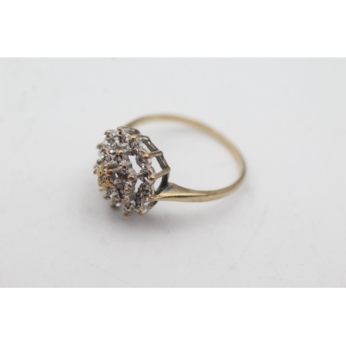 1074 - A 9ct gold diamond dress ring, size M½ - approx. gross weight 2.2 grams