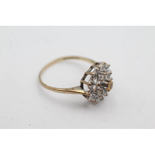 1074 - A 9ct gold diamond dress ring, size M½ - approx. gross weight 2.2 grams