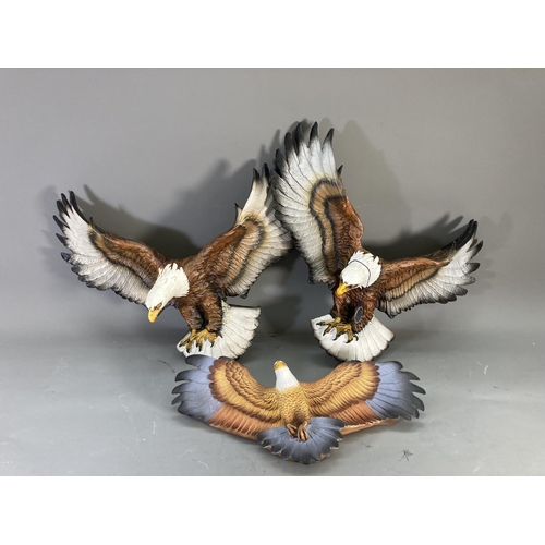 211 - Nine Bossons Fraser Art model birds of prey wall plaques to include American Bald Eagle, Osprey etc.