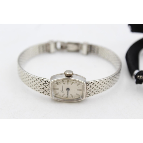 1340 - Two vintage .925 and .835 silver cased wristwatches