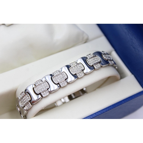 1344 - A boxed Rotary .925 silver quartz women's wristwatch and bracelet set