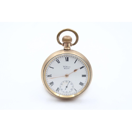 1347 - A vintage rolled gold open face cased pocket watch