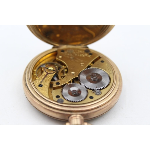 1347 - A vintage rolled gold open face cased pocket watch