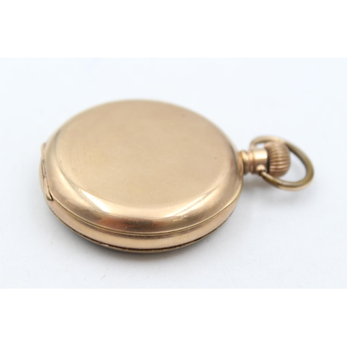 1347 - A vintage rolled gold open face cased pocket watch