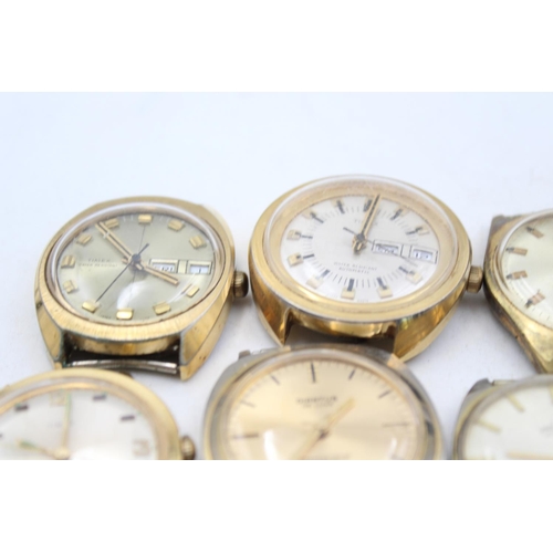 1352 - Eight vintage men's wristwatch heads to include Diantus, Timex etc.