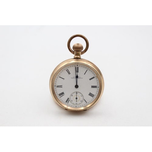 1354 - A vintage Waltham rolled gold open face pocket watch