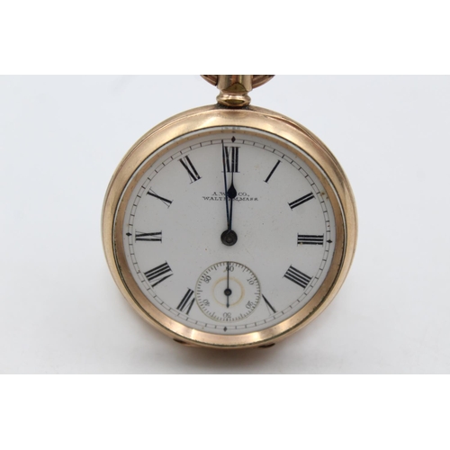 1354 - A vintage Waltham rolled gold open face pocket watch