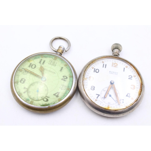 1356 - Two WWII GS/TP military issued pocket watches, one Jaeger LeCoultre Pilots and one navigators watch