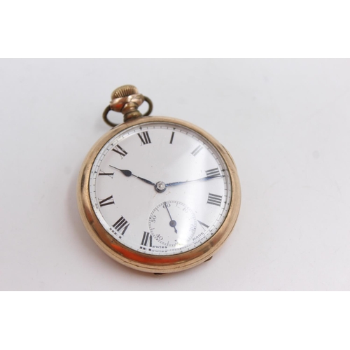 1357 - A vintage mechanical open faced watch with Swiss made 15 jewel movement