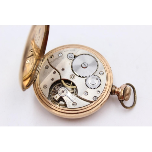 1357 - A vintage mechanical open faced watch with Swiss made 15 jewel movement