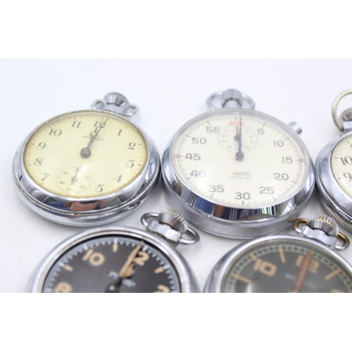 1358 - Six vintage mechanical pocket/stop watches to include Smiths, Ingersoll etc.