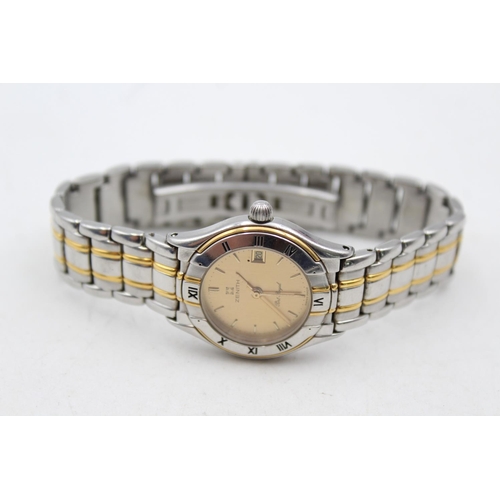 1364 - A vintage Zenith Port Royal two tone quartz ladies wristwatch