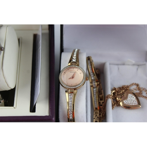 1366 - Six boxed quartz women's wristwatches to include Citizen, Gruen, Ingersoll Gems etc.