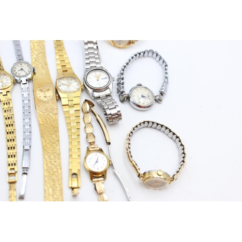 1369 - Twelve vintage women's wristwatches to include Seiko 5, Rotary etc.