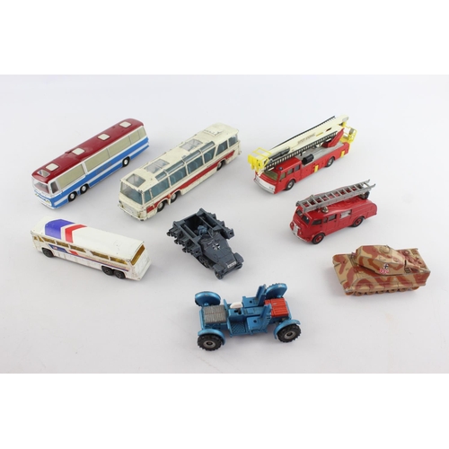 234 - Eight vintage Dinky and Corgi diecast model vehicles to include Vega Major Luxury Coach, fire engine... 