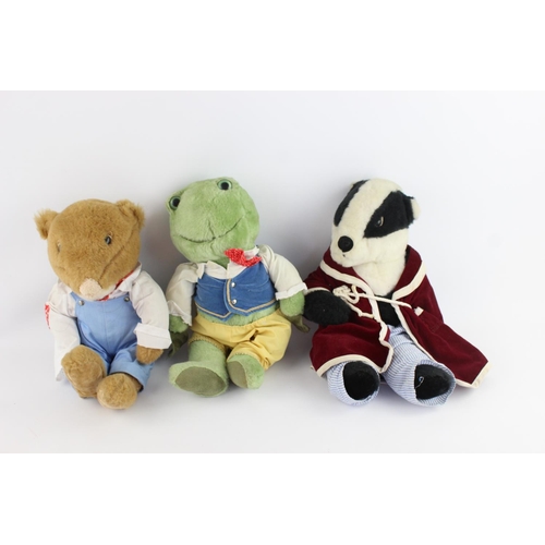 239 - Three Wind in the Willows soft toys, one Badger, one Rat and one Toad