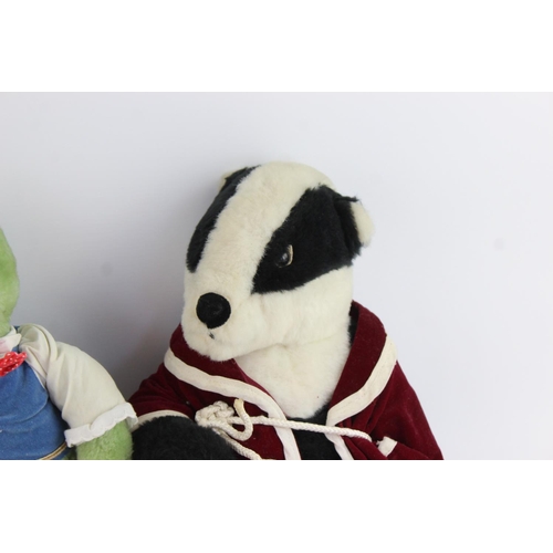 239 - Three Wind in the Willows soft toys, one Badger, one Rat and one Toad