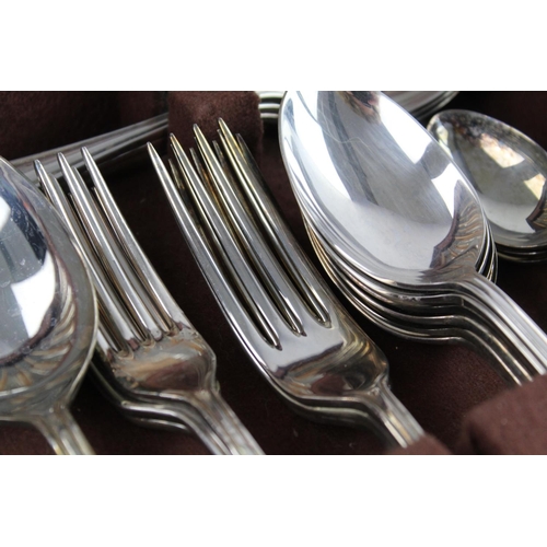 241 - A cased vintage fifty piece Sheffield silver plated Dubarry pattern cutlery set