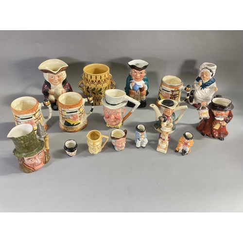 161 - A collection of ceramic Toby and character jugs to include Sandland Sairey Gamp and Weller jug with ... 