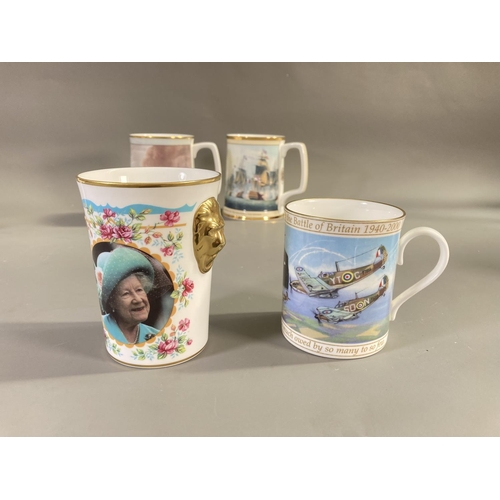 162 - Ten ceramic commemorative mugs to include Royal Doulton Nelson's Victories The Battle of Trafalgar l... 