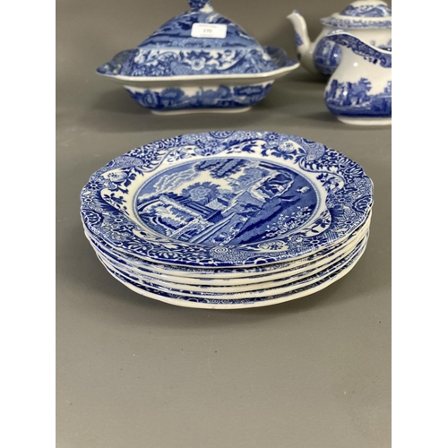 170 - A collection of blue and white china to include Copeland Spode's Italian lidded tureen, six Copeland... 