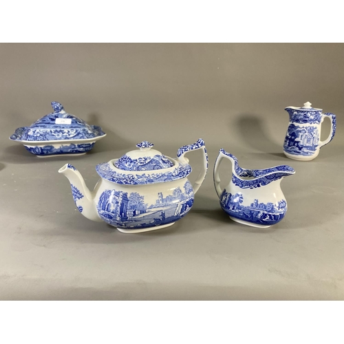 170 - A collection of blue and white china to include Copeland Spode's Italian lidded tureen, six Copeland... 