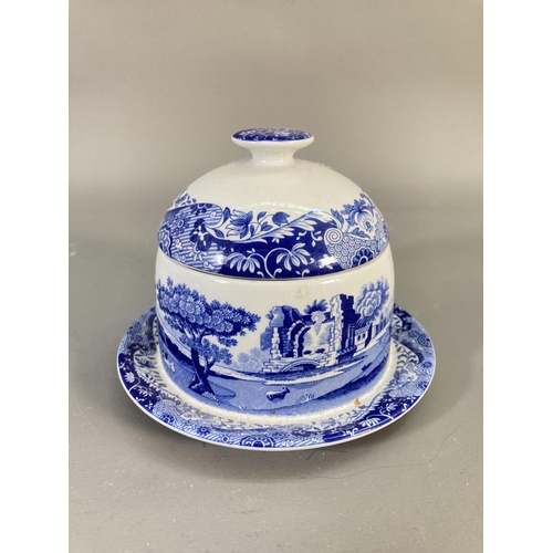 171 - Seven pieces of Spode china, six Italian design to include butter dome and dish, lidded sugar, chees... 