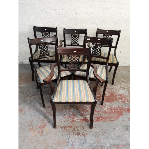 24 - A set of six Regency style mahogany dining chairs
