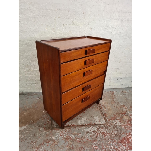 106 - A White & Newton teak chest of five drawers - approx. 102cm high x 81cm wide x 42cm deep