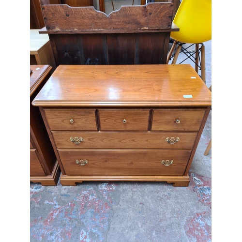 94 - Two Younger teak chests of three drawers with matching dressing table mirror - approx. 68cm high x 8... 