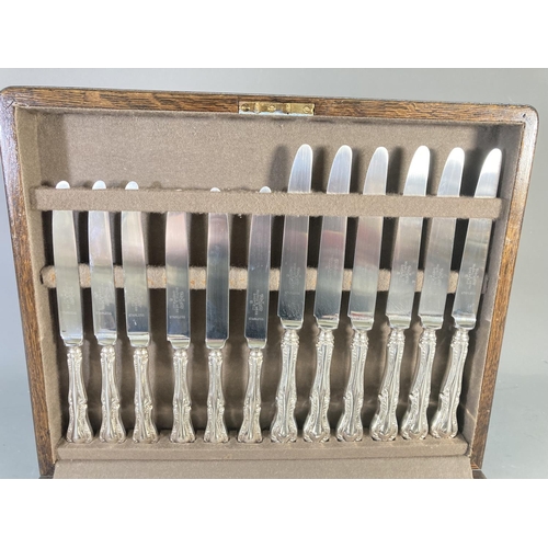 227 - A Mappin & Webb oak cased 51 piece canteen of cutlery