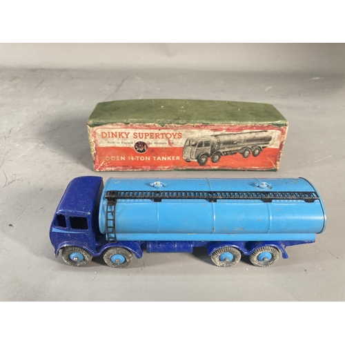 250 - A boxed vintage Dinky Supertoys No. 504 Foden 14-ton Tanker die-cast model vehicle