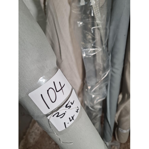 122B - Seven rolls of grey and neutral fabric of varying lengths to include 7m x 3.2m off white sheer voile... 