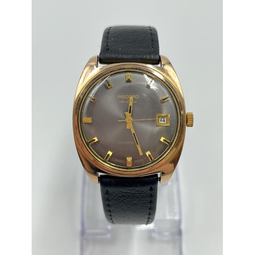 1374 - A vintage Record De Luxe automatic 34mm men's wristwatch