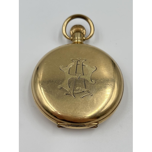 1377 - A 1930s The Angus 15 jewels full hunter gold plated pocket watch