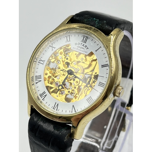 1389 - A Rotary automatic skeleton 37mm men's wristwatch - model 03071