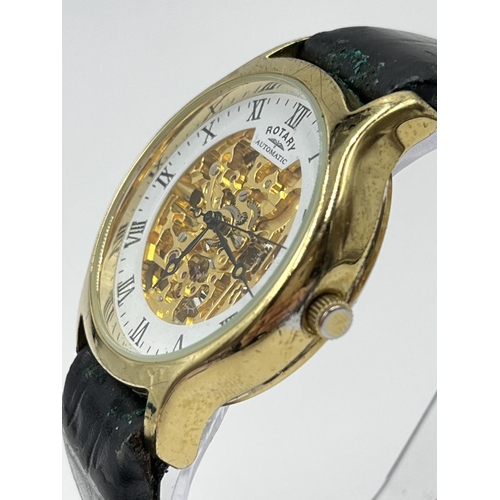 1389 - A Rotary automatic skeleton 37mm men's wristwatch - model 03071