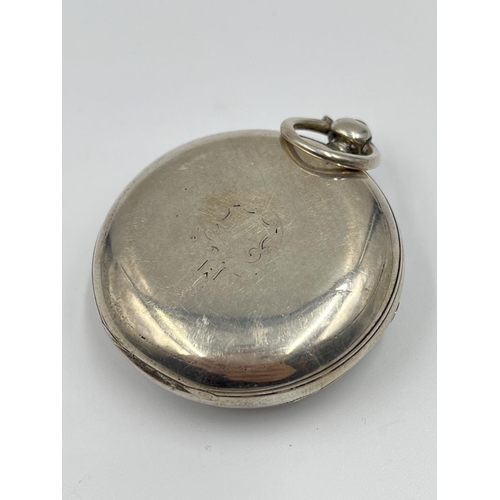 1333 - A Victorian hallmarked London sterling silver open face key wind pocket watch by Joseph Hirst, dated... 