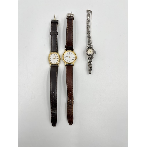 1334 - Three women's wristwatches, one vintage 925 silver Yeoman 17 jewel lever and two Lorus quartz