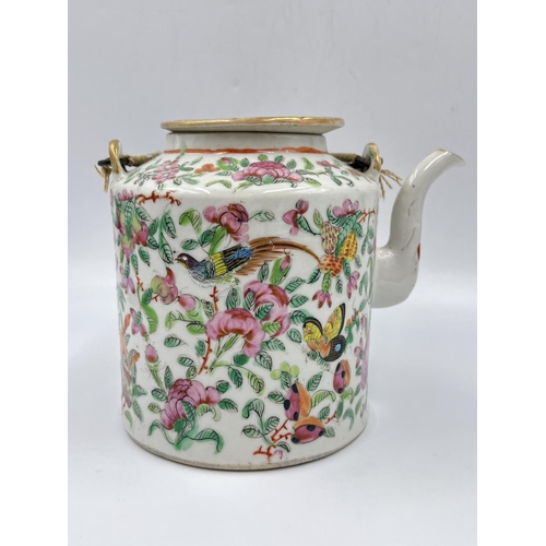 1323 - A Chinese Famille rose porcelain teapot - approx. 14cm high