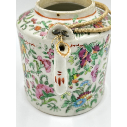 1323 - A Chinese Famille rose porcelain teapot - approx. 14cm high