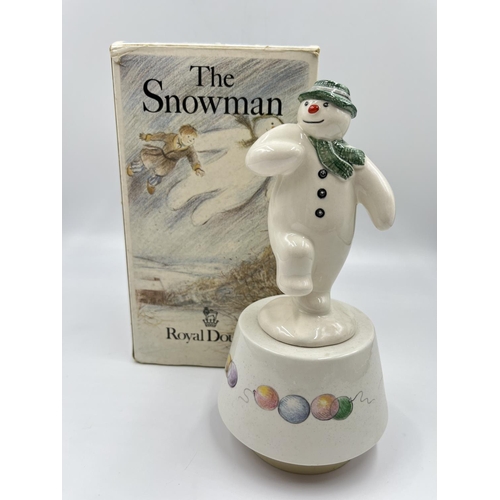 1328 - A boxed Royal Doulton The Snowman Gift Collection Snowman Magic DS5 musical figurine - approx. 21cm ... 