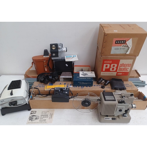 446 - A collection of items to include boxed Eumig P8 Phonomatic 8mm film projector, cased Sankyo Auto-4X ... 