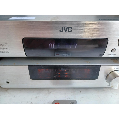 456 - A JVC UX-D457S Bluetooth tube hi-fi system comprising valve amplifier, CD player, DAB/FM radio and a... 