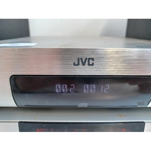 456 - A JVC UX-D457S Bluetooth tube hi-fi system comprising valve amplifier, CD player, DAB/FM radio and a... 