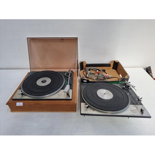 452 - Two Goldring Lenco GL75 stereo transcription turntables, one with plinth and cover