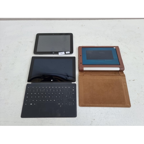 528 - Three tablets, one HP Slate 10 HD 10