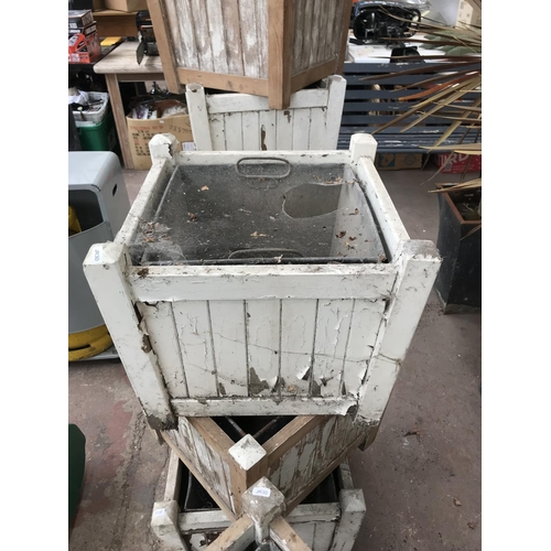 684 - Nine white painted wooden garden planters with galvanised twin handled liners - approx. 39cm high x ... 