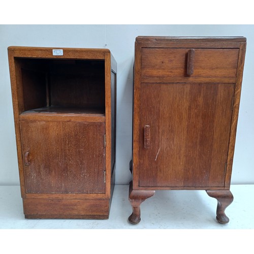 93A - Two Art Deco oak bedside cabinets