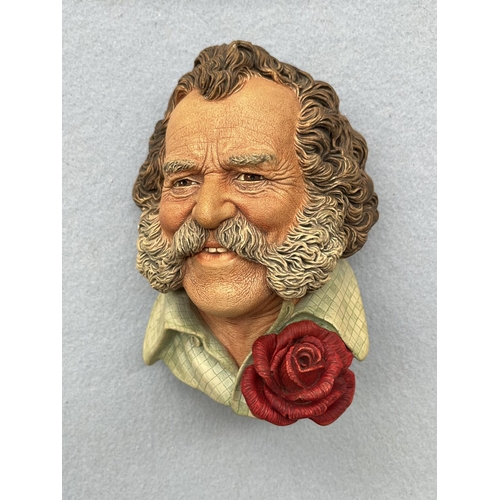 135 - A boxed 1970 Bossons Harry Wheatcroft hand painted chalkware sample head wall plaque